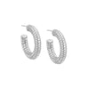 Silver / 25MM Jumbo Pavé Hoop Earring - Adina Eden's Jewels