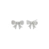 Silver Mini Pave Bow Tie Stud Earring - Adina Eden's Jewels