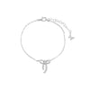 Silver Petite Pave Bow Tie Pendant Bracelet - Adina Eden's Jewels