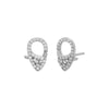 Silver / Pair Mini Pavé Clasp Stud Earring - Adina Eden's Jewels