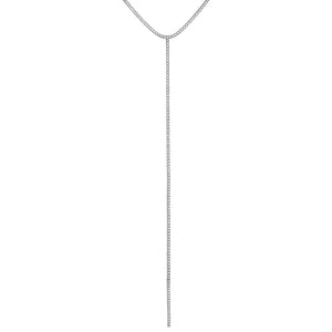 CZ Tennis Lariat Necklace