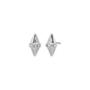Silver / Pair Pave Double Spike Stud Earring - Adina Eden's Jewels