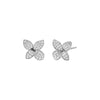 Silver CZ Pave Fancy Flower Stud Earring - Adina Eden's Jewels