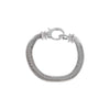 Silver CZ X Baguette Chunky Snake Clasp Bracelet - Adina Eden's Jewels