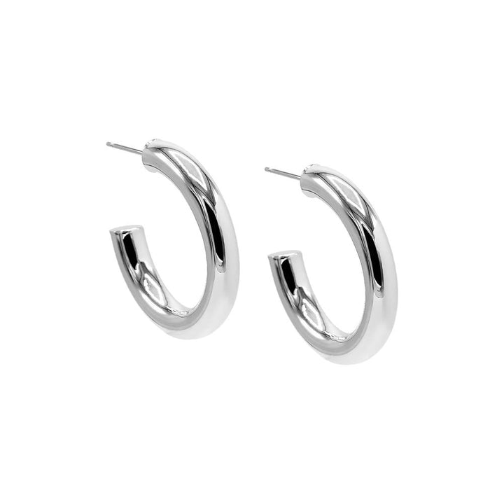 Silver / 30MM Chunky Hollow Hoop Earring - Adina Eden's Jewels