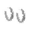 Silver / 35MM Scattered Beads Hoop Earring - Adina Eden's Jewels
