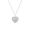 Silver / 22MM Pavé Slightly Puffed Heart Necklace - Adina Eden's Jewels