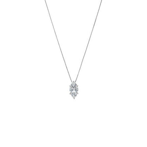 Silver Moissanite Marquise Statment Drop Necklace - Adina Eden's Jewels