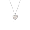 Silver Pave Outlined Stone Heart Pendant Necklace - Adina Eden's Jewels
