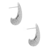  Pave Puffy Oval On The Ear Stud Earirng - Adina Eden's Jewels