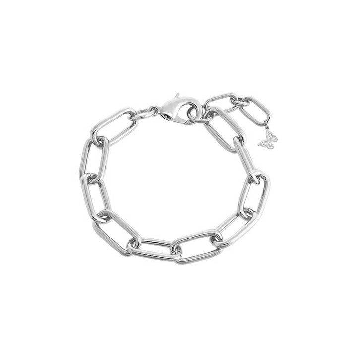 Silver Solid Paperclip Link Bracelet - Adina Eden's Jewels