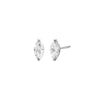 14K White Gold / Pair CZ Marquise Shape Stud Earring 14K - Adina Eden's Jewels