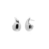 Silver / 14MM Solid Curved Teardrop Hoop Earring - Adina Eden's Jewels