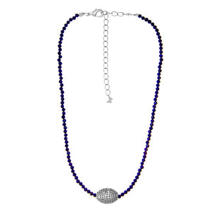 Colored Glass Bead Pave Roller Charm Choker