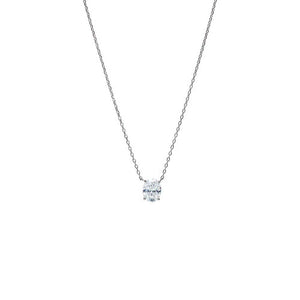 Silver Moissanite Oval Pendant Necklace - Adina Eden's Jewels