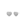 Silver Mini Pavé Puffy Heart Stud Earring - Adina Eden's Jewels