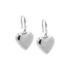 Silver CZ Puffy Heart Huggie Earring - Adina Eden's Jewels
