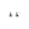 Silver / 11MM Solid Curved Teardrop Hoop Earring - Adina Eden's Jewels
