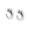 Silver / 19MM Solid Bubble Elongated Hoop Earring - Adina Eden's Jewels