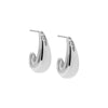 Silver Pave Accented Graduated Hoop Earring - Adina Eden's Jewels
