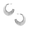 Silver Solid Wide Flat Hoop Earring - Adina Eden's Jewels