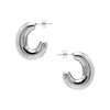 Silver Mini Solid Open Oval Hoop Earring - Adina Eden's Jewels