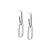 Silver Solid/Pavé Double Link Drop Stud Earring - Adina Eden's Jewels