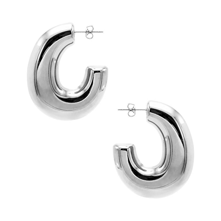 Silver Solid Vintage Hoop Earring - Adina Eden's Jewels
