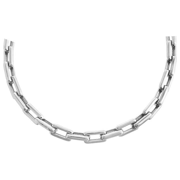 Silver Solid Chunky Paperclip Necklace - Adina Eden's Jewels