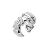 Silver Solid Curved Hearts Band Ring - Adina Eden's Jewels