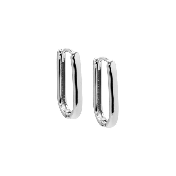 Silver / 11MM Solid Paper Clip Huggie Earring - Adina Eden's Jewels