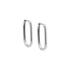 Silver Thin Solid Oval Shape Huggie Earring - Adina Eden's Jewels