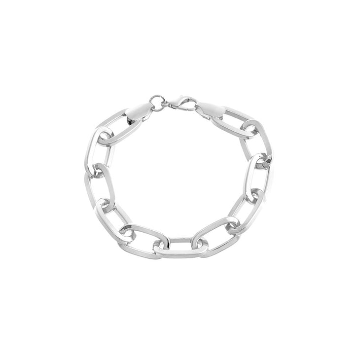 Silver Round Elongated Chain Bracelet - Adina Eden's Jewels