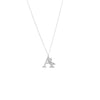Silver Solid Initial With Butterfly Cut Out Necklace - Adina Eden's Jewels