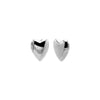 Silver Solid Puffy Heart Stud Earring - Adina Eden's Jewels