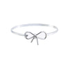 Silver Solid Bow Tie Bangle Bracelet - Adina Eden's Jewels