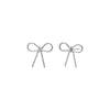 Silver Thin Rope Bow Tie Stud Earring - Adina Eden's Jewels