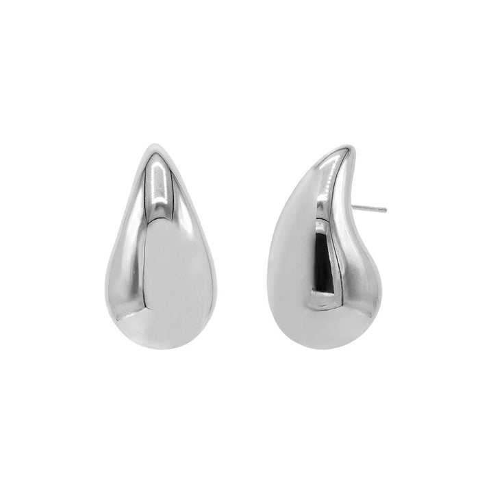 Silver Teardrop Chunky Earring - Adina Eden's Jewels
