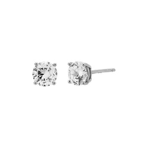 Silver / 5MM CZ Solitaire Stud Earring - Adina Eden's Jewels