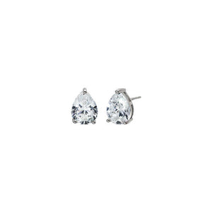 Silver Moissanite Pear Stud Earring - Adina Eden's Jewels