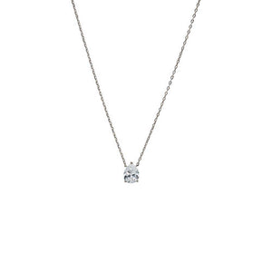 Silver Moissanite Pear Pendant Necklace - Adina Eden's Jewels
