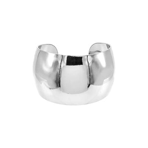 Silver Solid Wide Dome Bangle Bracelet - Adina Eden's Jewels
