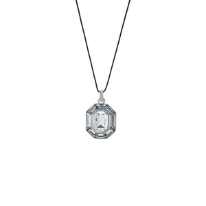 Silver Fancy Grey Octagon Pendant Necklace - Adina Eden's Jewels