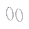 Silver / 35MM CZ Pavé Medium Hoop Earring - Adina Eden's Jewels