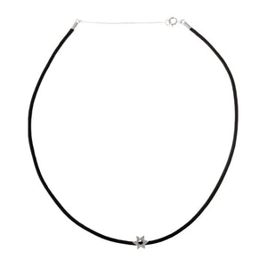 Diamond Star Of David Rope Chain Choker 14K