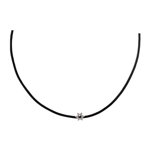 Diamond Star Of David Rope Chain Choker 14K
