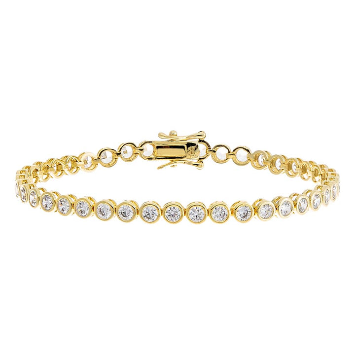 Gold / 6.5" / 3MM Bezel Tennis Bracelet - Adina Eden's Jewels