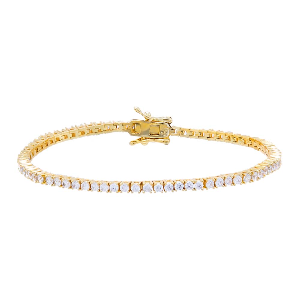 Gold / 2MM / 6.5" Classic Tennis Bracelet - Adina Eden's Jewels