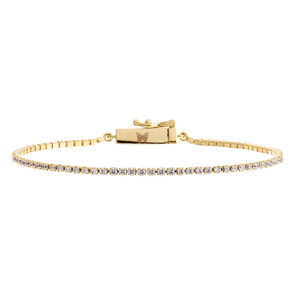 Gold Classic Thin Tennis Bracelet - Adina Eden's Jewels