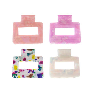Multi Color Iridescent Rectangle Claw Clip Set - Adina Eden's Jewels